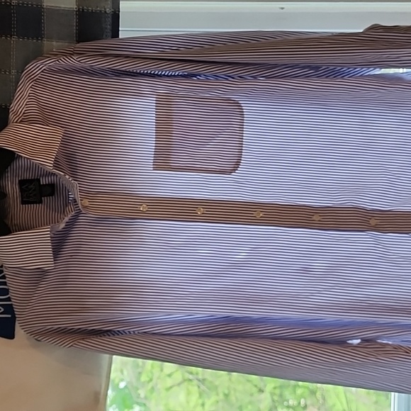 Jos. A. Bank Lavender and White Striped Shirt 17-34 - Picture 2 of 5